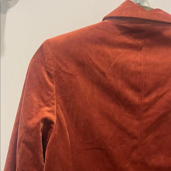 Elegant Velvet Women's Blazer in Rich Rust - Picture 11 of 11